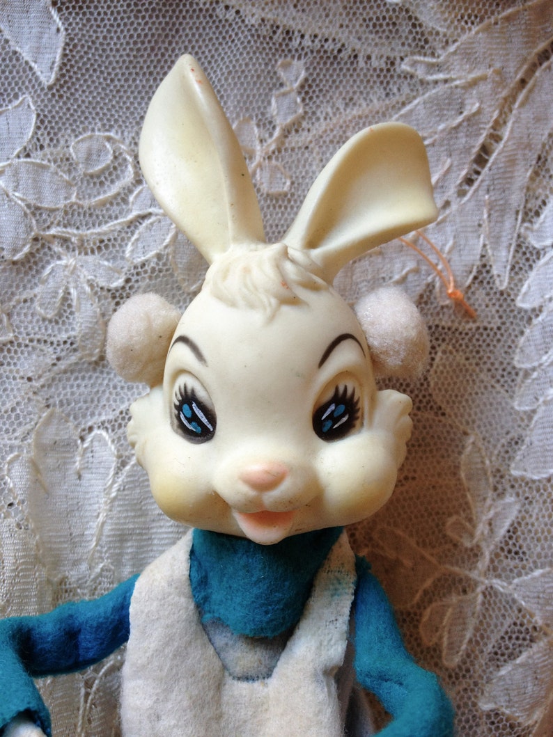 Vintage bunny ornament retro Japan rabbit girl pose doll Etsy