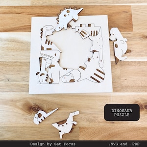 DINOSAUR PUZZLE mind game /Laser Cut File / SVG / montessori toys / diy set / wood toys / Digital File Only