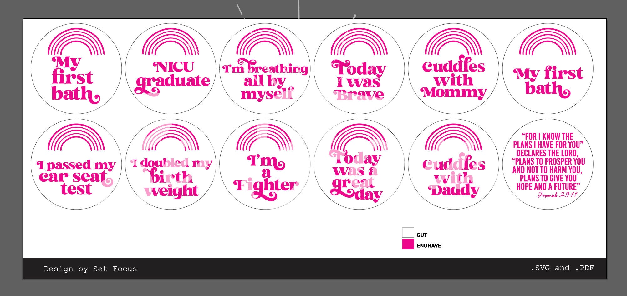 Rainbow Baby Milestone | Digital Download | SVG| Laser File | Glowforge ...