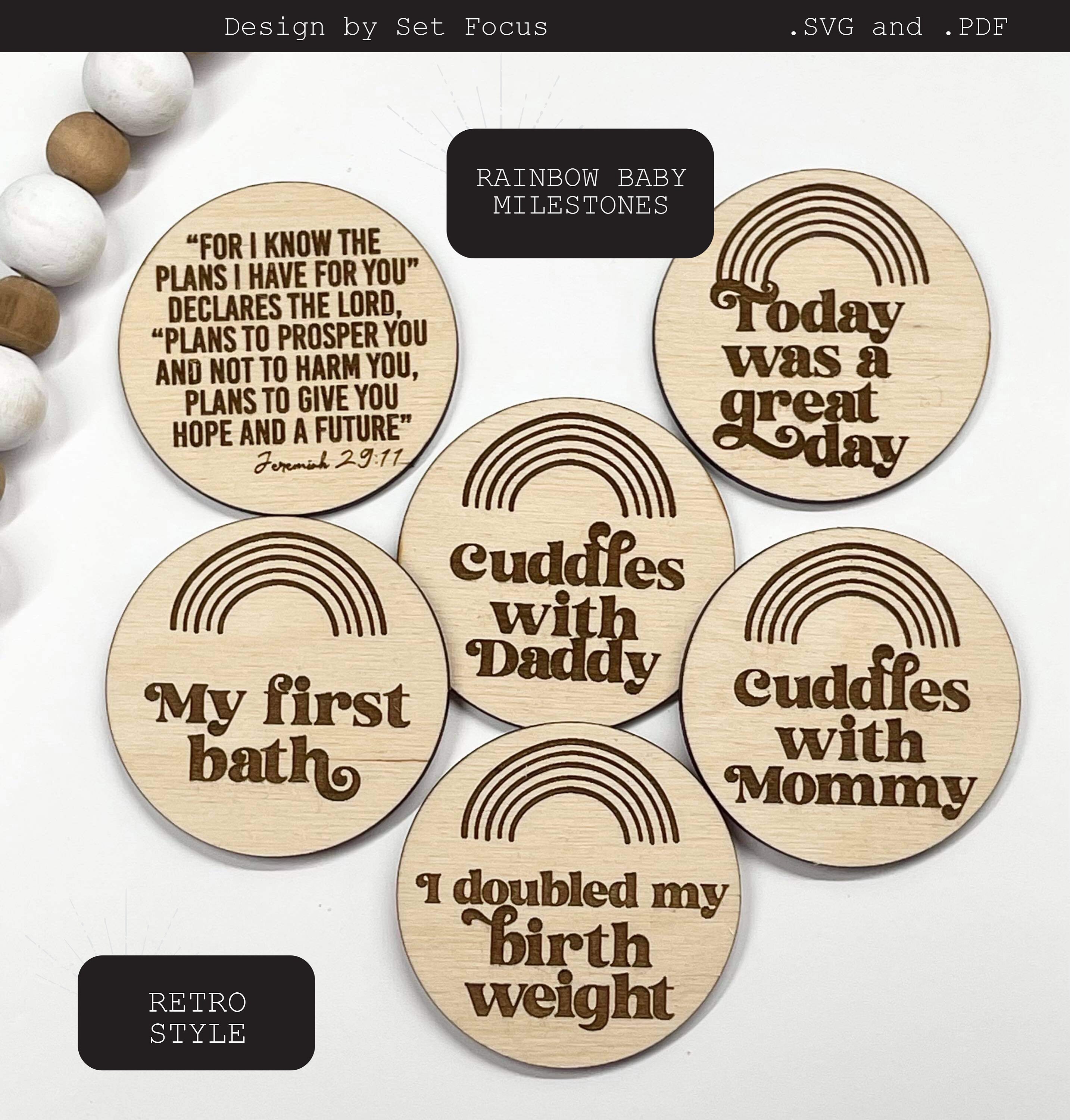 Rainbow Baby Milestone | Digital Download | SVG| Laser File | Glowforge ...