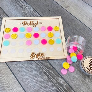 トイレトレーニング スター報酬チャート / Glowforge & CO2 対応 / SVG ファイル / 幼児向け報酬チャート