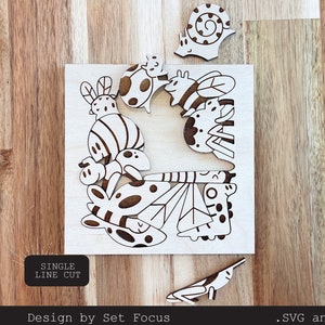 INSEKTEN PUZZLE Denkspiel | Laser Cut Datei | SVG | Montessori Spielzeug | Bastelset | Holzspielzeug | Nur digitale Datei | Glühschmiede