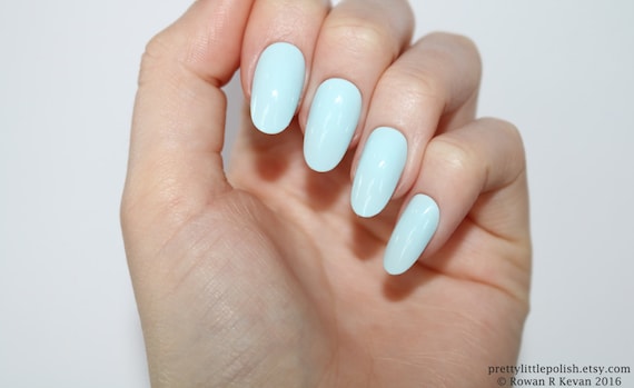 Pastel blue oval nails, Nail designs, Nail art, Nails, Stiletto nails, Acrylic nails, Oval nails, Fake nails, False nails