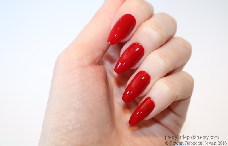 Red Coffin Nails Nail Designs Nail Art Nails Stiletto Etsy