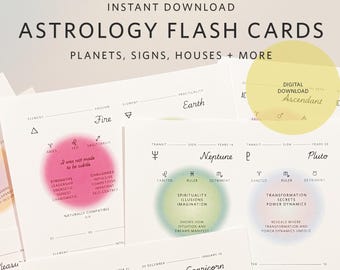 Astrology Flash Cards | Natal Chart Learning (Digital Download)