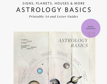 Astrology Basics | Astrology Reference Sheet | Astrology Cheat Sheet | Zodiac Planets Signs Houses | Astrology Guide | Astro Memory Aide