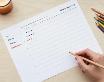 Monthly Habit Tracker Printable | Routine Planner (PDF File A4/Letter Sizes)