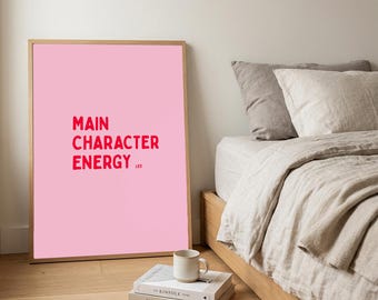 Leo Zodiac Print, Main Character Energy Wall Art (Digital Download)