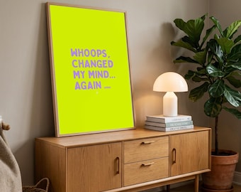 Gemini Zodiac Print, Whoops Changed My Mind Again Wall Art (Digital Download)
