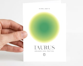 Taurus Birthday Card + Envelope | Printable Digital Download | PDF Template