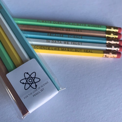 For the Love of Science Pencil Set Etsy