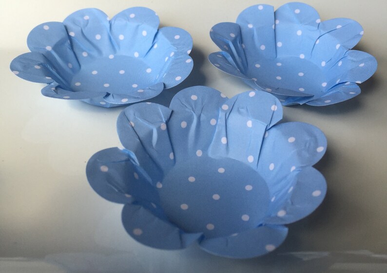 20 Polka Light Blue Candy Ball Wrapper Paper Candy Chocolate Truffle Candy Pop