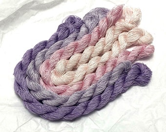 Hand dyed high twist embroidery silk threads