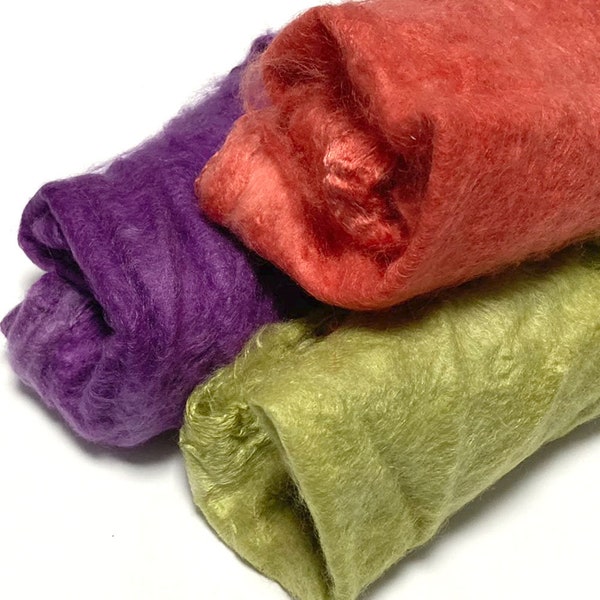 Hand Dyed Mulberry  Mawata Silk Hankies, Mulberry Silk, Spinning, Felting, Textile Art, Paper Making
