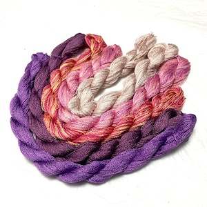 Hand dyed very fine  embroidery silk threads pack