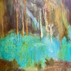 Magical Cave and Cenotez Diznap Painting - Mystical Wall Art for Home Decor
