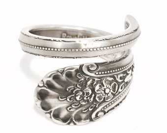 Sterling Silver Spoon Ring circa 1935 - Handmade Spoon Rings