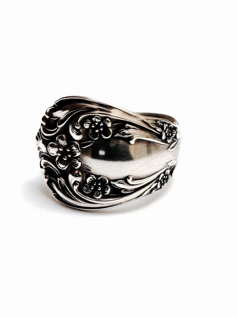 Sterling Silver Spoon Ring circa 1940 Handmade Spoon Ring Silverware Jewelry image 2