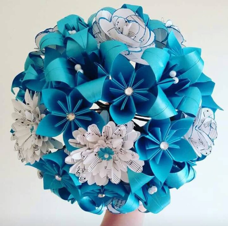 Paper Flowers Origami Bouquet Wedding Bridal Alternative Roses Etsy