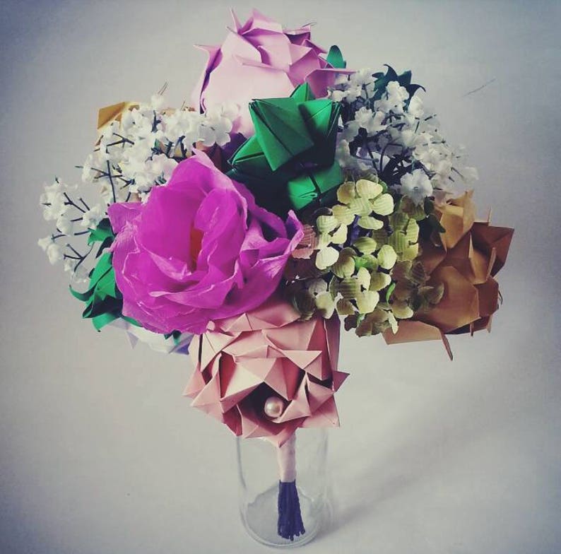 Paper Origami Flowers Wedding Anniversary Bouquet Roses Etsy UK