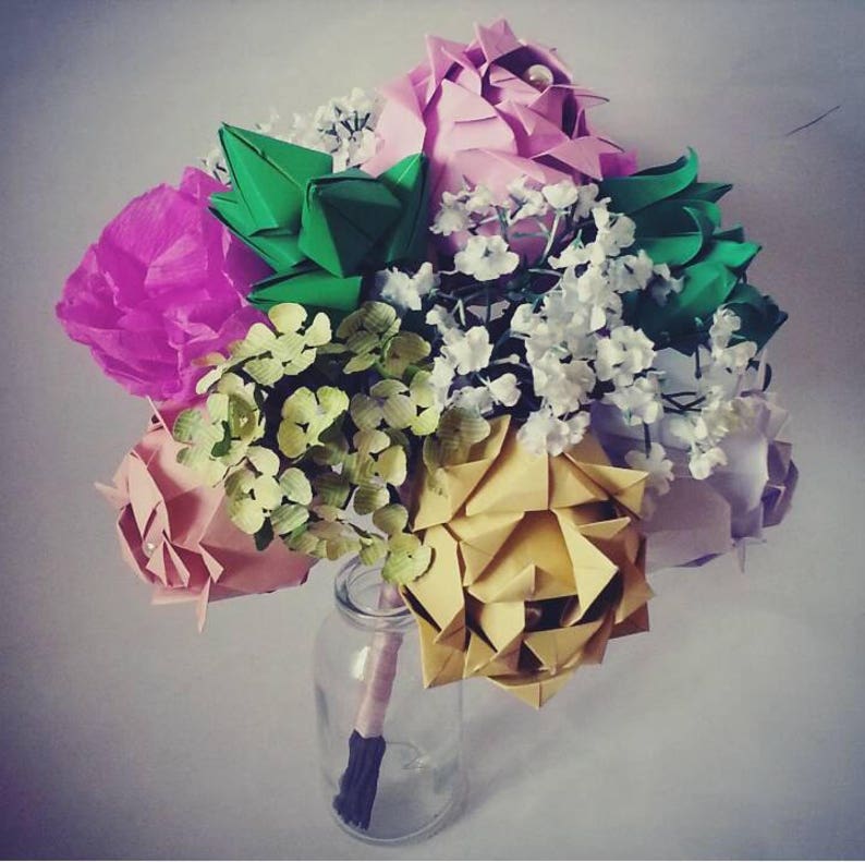 Paper Origami Flowers Wedding Anniversary Bouquet Roses - Etsy UK