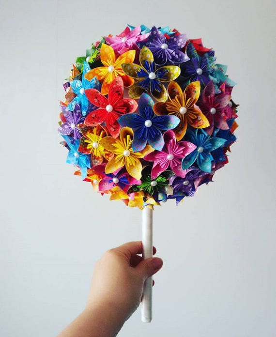 Papier Fleurs Douces Arbre Topiaire Bouquet Origami Mariage Anniversaire Sur Papier Papier De Mariée Demoiselle Dhonneur Accessoires Kusudama