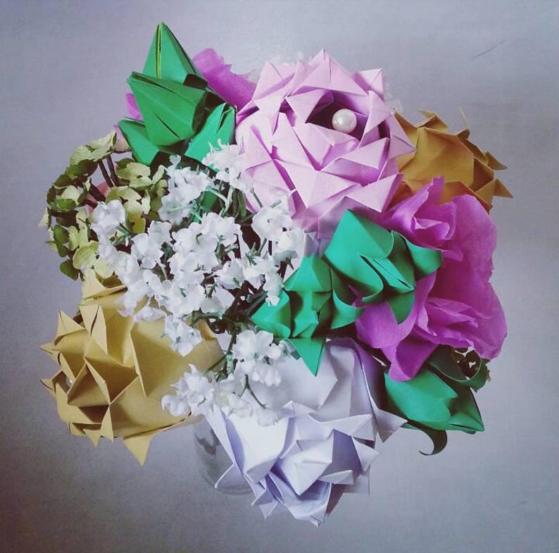 Paper Origami Flowers Wedding Anniversary Bouquet Roses Etsy UK