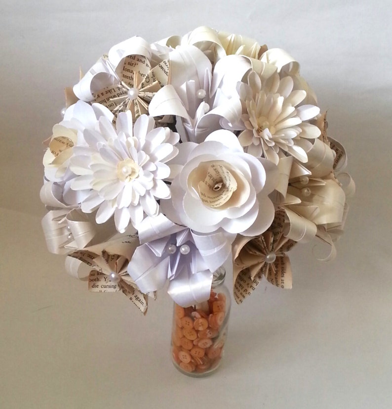 Paper Flowers Origami Bouquet Wedding Bridal Alternative Roses Etsy