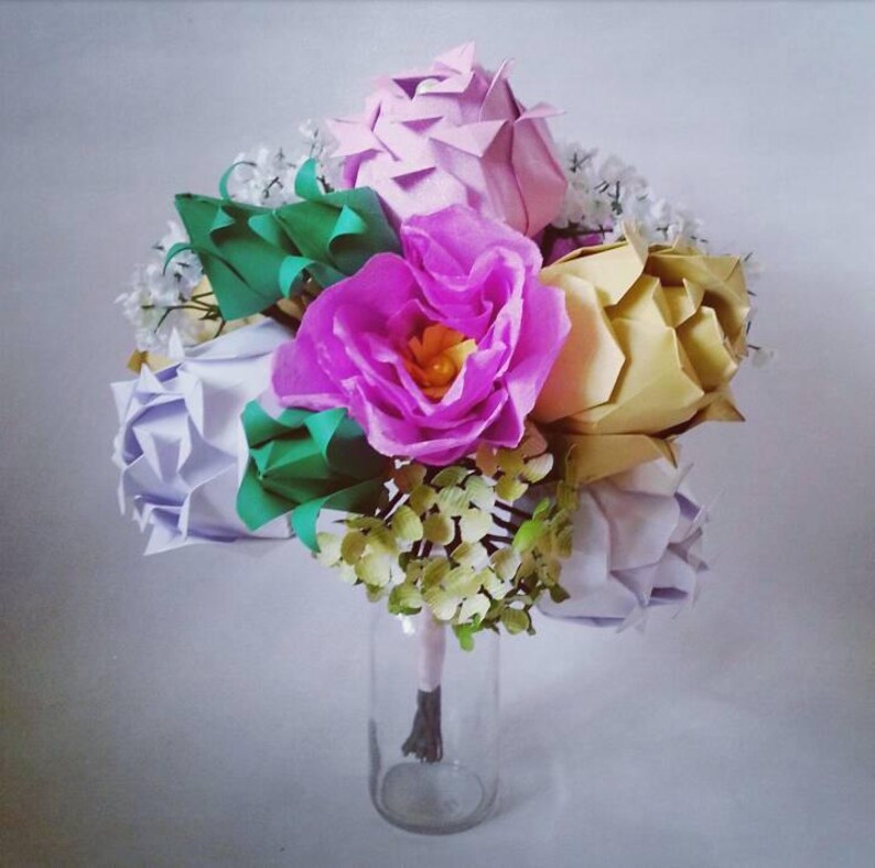 Paper Origami Flowers Wedding Anniversary Bouquet Roses Etsy