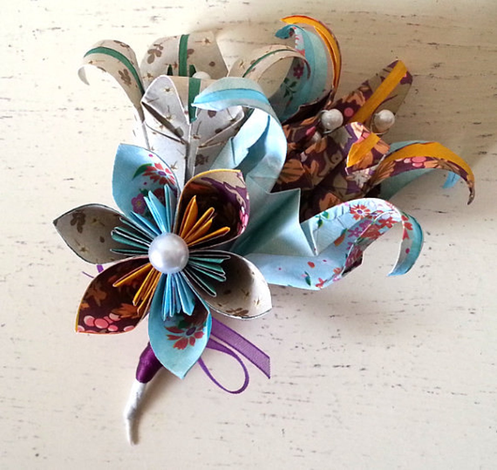 Paper Flower Origami Corsage Buttonhole Alternative Wedding Etsy