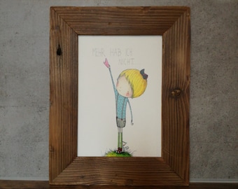Reclaimed wood picture frame A5 (21 x 14.8 cm) Unique! Sustainable gift! High quality handmade!