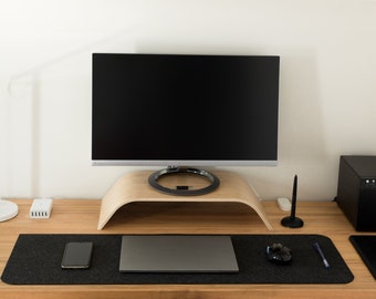 Table Mat Dark Grey Felt, Minimalist Table Pad,  Soft and Comfy Desktop Mat, Felt Desk Mat