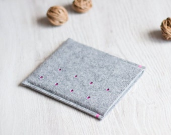 Kindle - Paperwhite case, Voyage case, Fire, Oasis case cover sleeve, dotted light grey felt, handmade