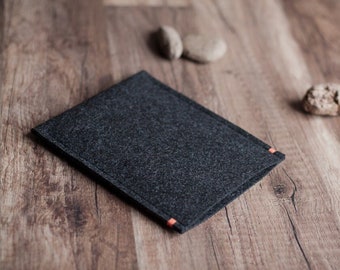 Nook case cover sleeve, anthracite felt with a colour accent