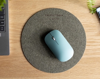 Custom Olive Green Mouse Pad with Non-Slip Underside - Thin, Vegan, Minimalist