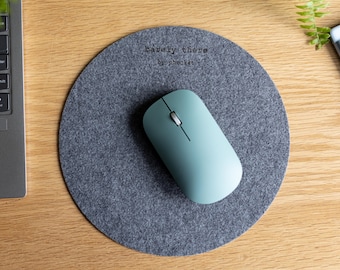 Grey Felt Mouse Pad - 2mm Thin, Vegan Felt