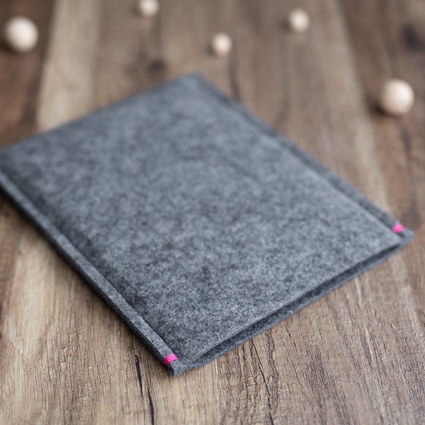 iPad Mini case sleeve, iron grey melange felt