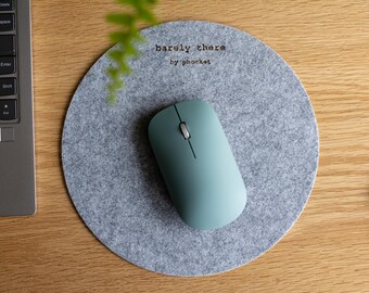 Custom Thin Vegan Felt Mouse Pad for Minimalists - Light Grey