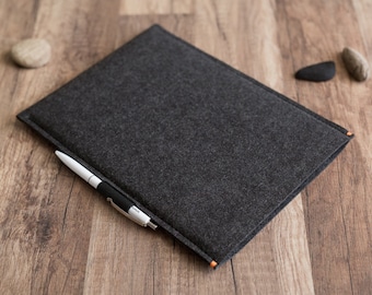 Felt iPad Pro Case, MacBook Sleeve, Anthracite Felt, Optional Pen Holder