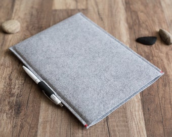 Tablet Sleeve/ Cover With Optional Pen Holder For reMarkable, Light Grey Felt