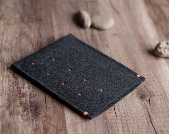 Kindle Paperwhite cover, Voyage, Oasis, Fire cover case, dotted anthracite felt, handmade