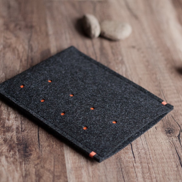 Kindle Paperwhite cover, Voyage, Oasis, Fire cover case, dotted anthracite felt, handmade