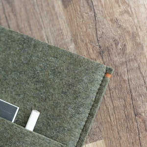 Housse de protection Onyx Boox avec pochette, feutre vert olive foncé image 4