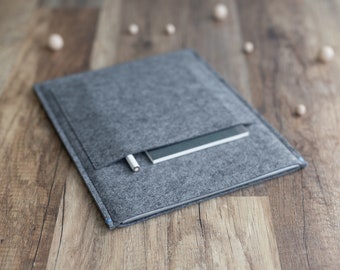 Onyx Boox sleeve with pocket, grey felt