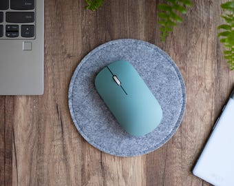 Felt Mouse Pad with Non-Slip Underside, Soft Light Grey Mouse Mat, Minimalist Desk Mousepad