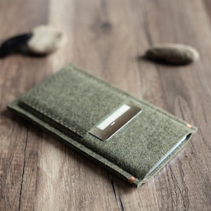 iPod Classic, iPod Touch Sleeve | Olive Green Felt with Copper Accents