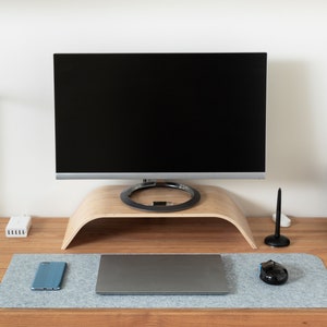 Table Mat Light Grey Felt, Minimalist Table Pad,  Soft and Comfy Desktop Mat, Felt Desk Mat