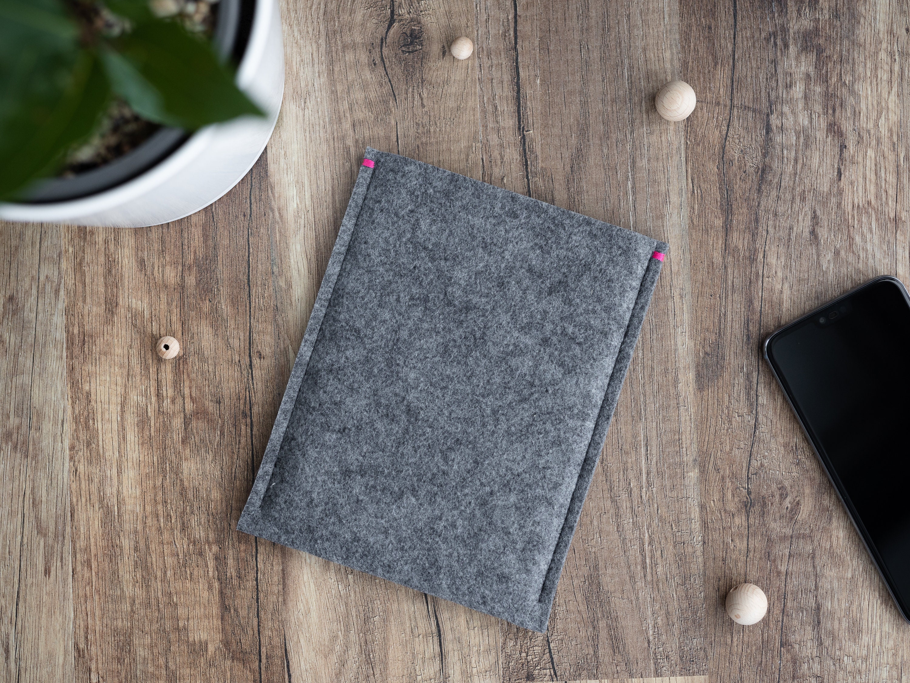 Kobo Sage, Clara, Libra, Aura, Elipsa Sleeve Case Cover, Grey Felt, Pen Holder