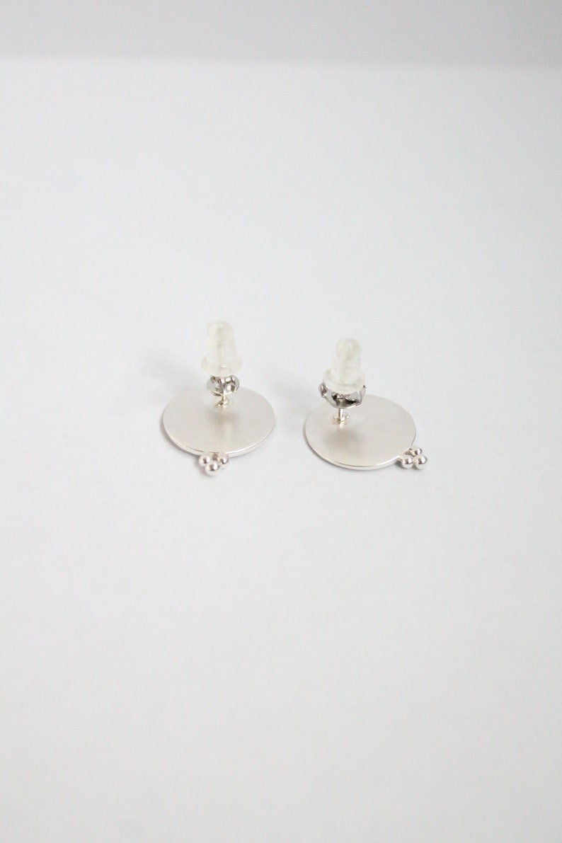 Round stud earrings, round silver earrings, silver stud earrings, handmade earrings, round earrings, small earrings, circle earrings image 5