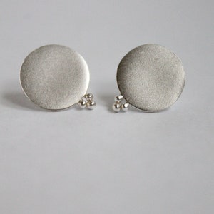 Round stud earrings, round silver earrings, silver stud earrings, handmade earrings, round earrings, small earrings, circle earrings image 8